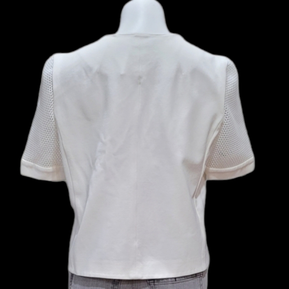 Nine West White Cardigan Short Sleeve Jacket Women's Sz 8 - Picture 2 of 13